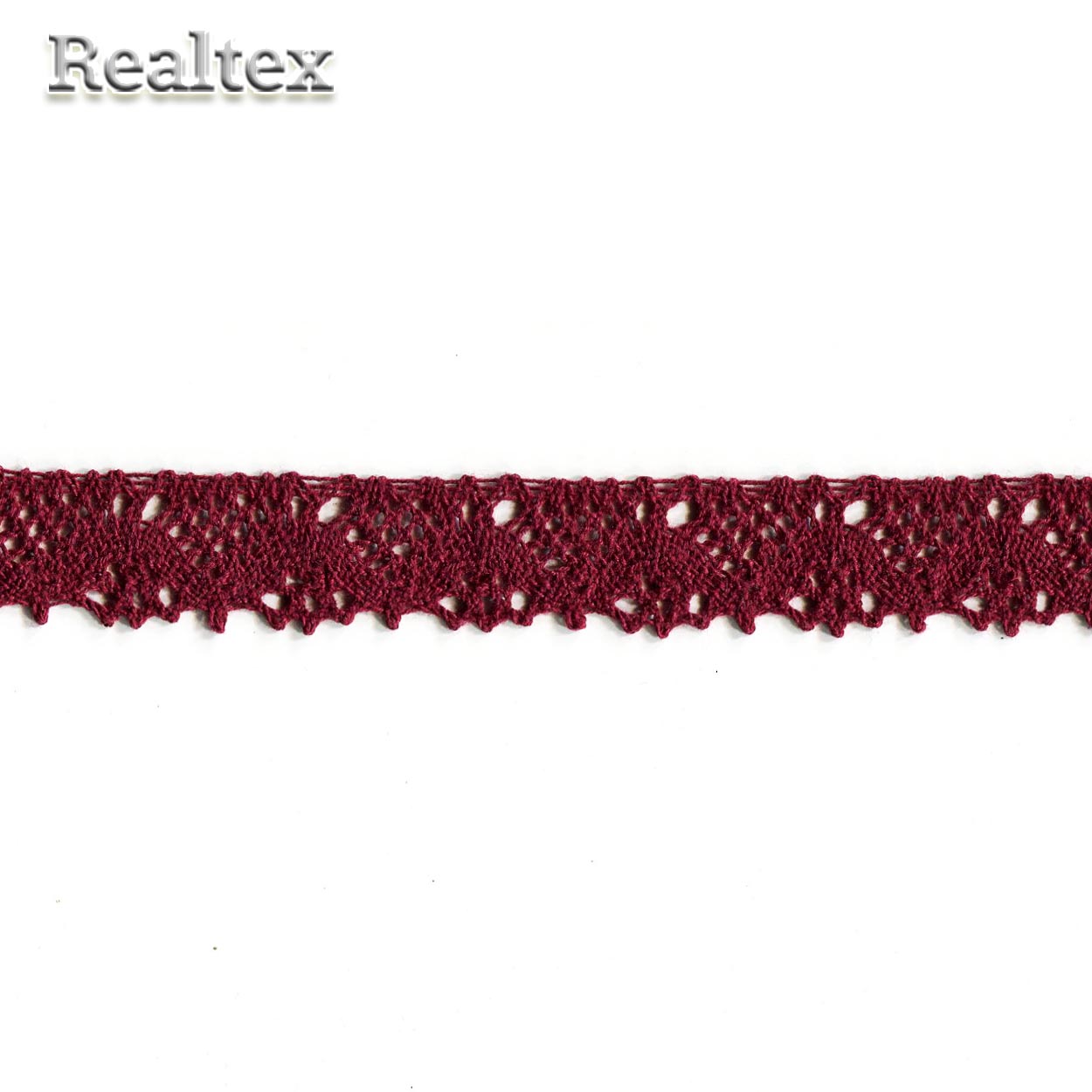 Кружево вязаное  20мм 20.01.119 цв.17 бордовый