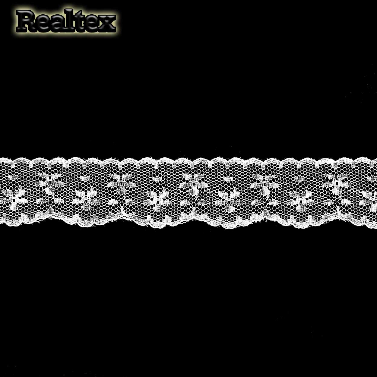 Кружево капроновое  30мм TBY 1674 (27,4м) цв.01 белый 