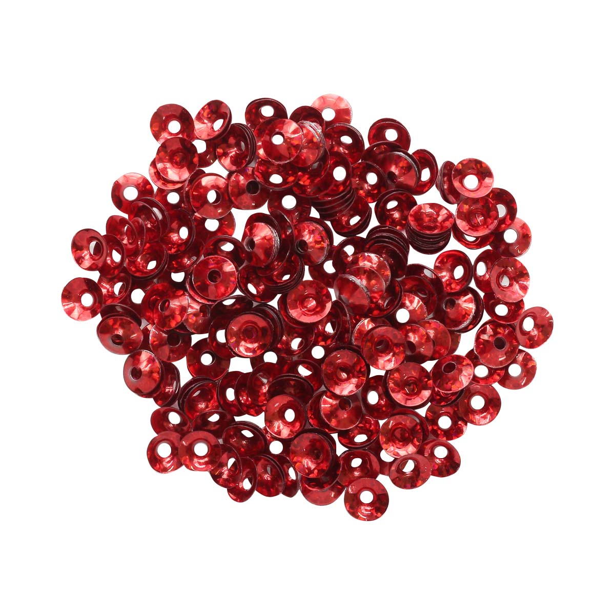 Пайетки "Астра" (10гр) "объёмные 30" 6мм цв.50103 красный голографик