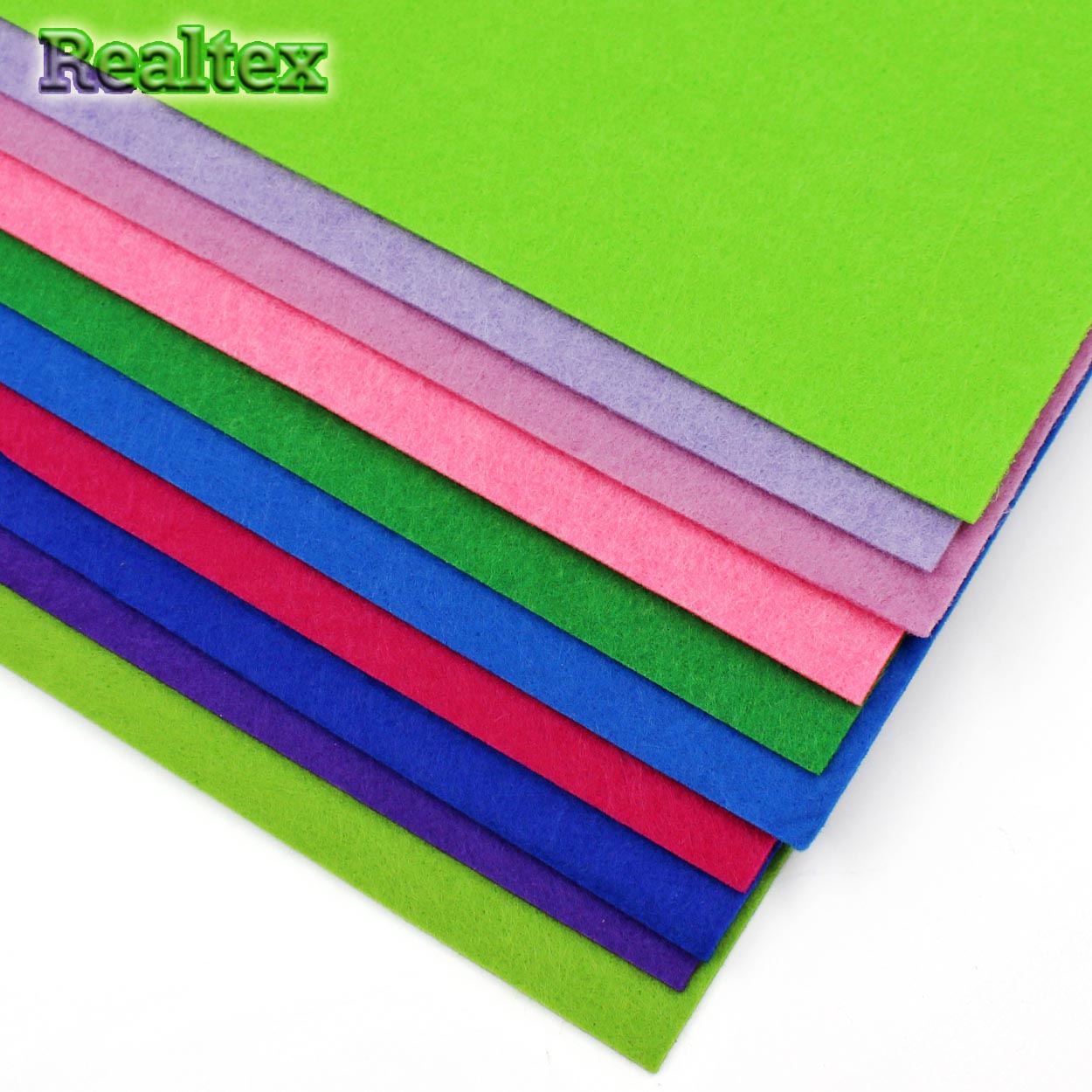 Фетр листовой жесткий Realtex 2мм 20*30см цв.ассорти 