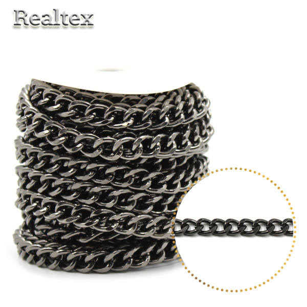 Цепочка декоративная RS B 10*13*2,5мм (10м) цв.черный никель 