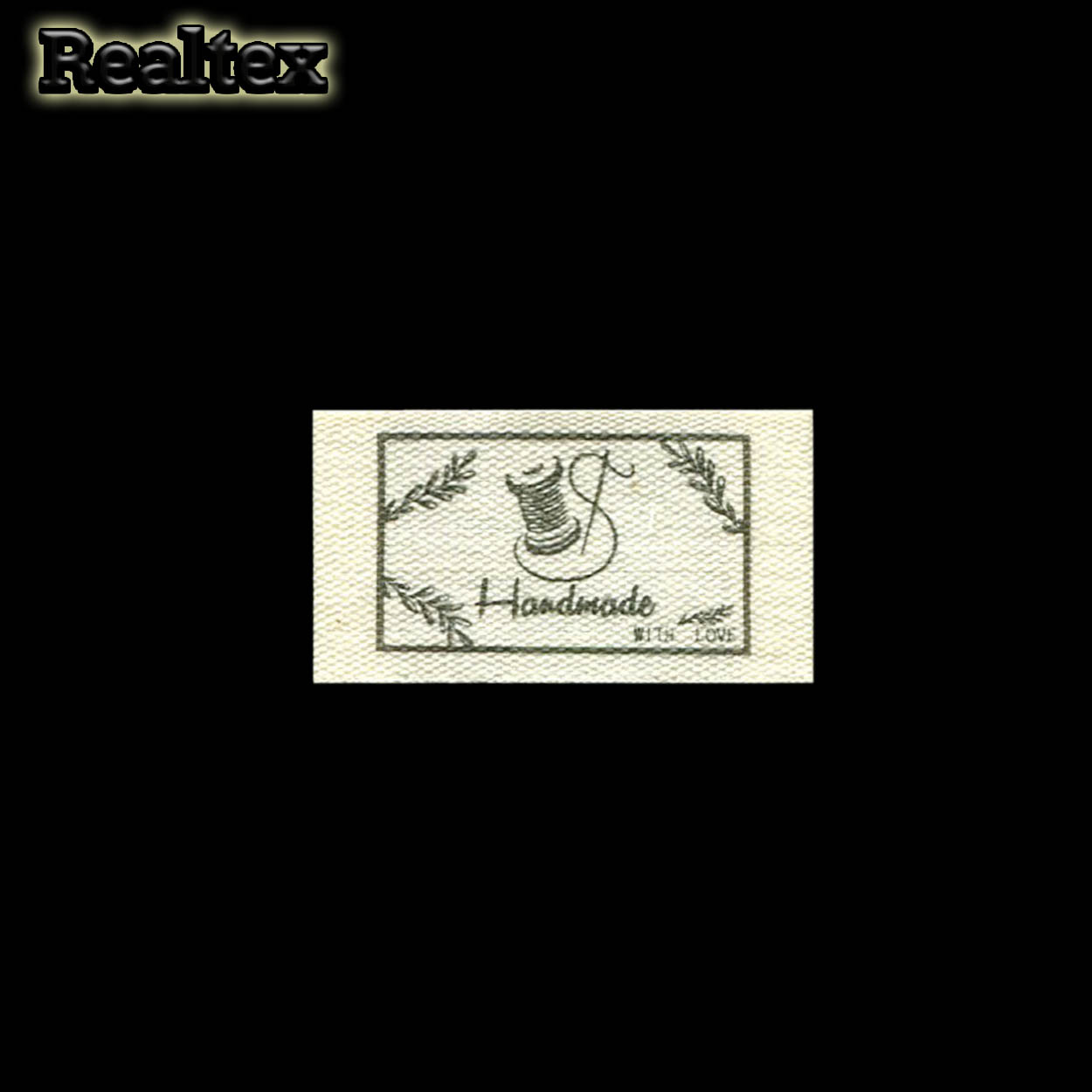 Бирка пришивная ткань Realtex №41 "HandMade" (25шт) цв.суровый