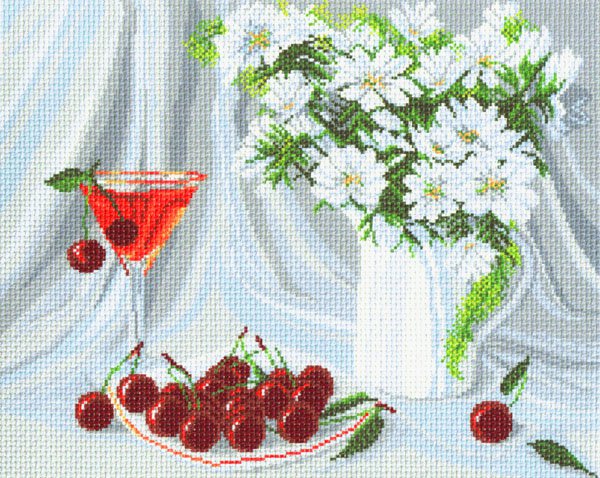 Рисунок на канве МП 37х49 №825 "Белоснежные цветы"
