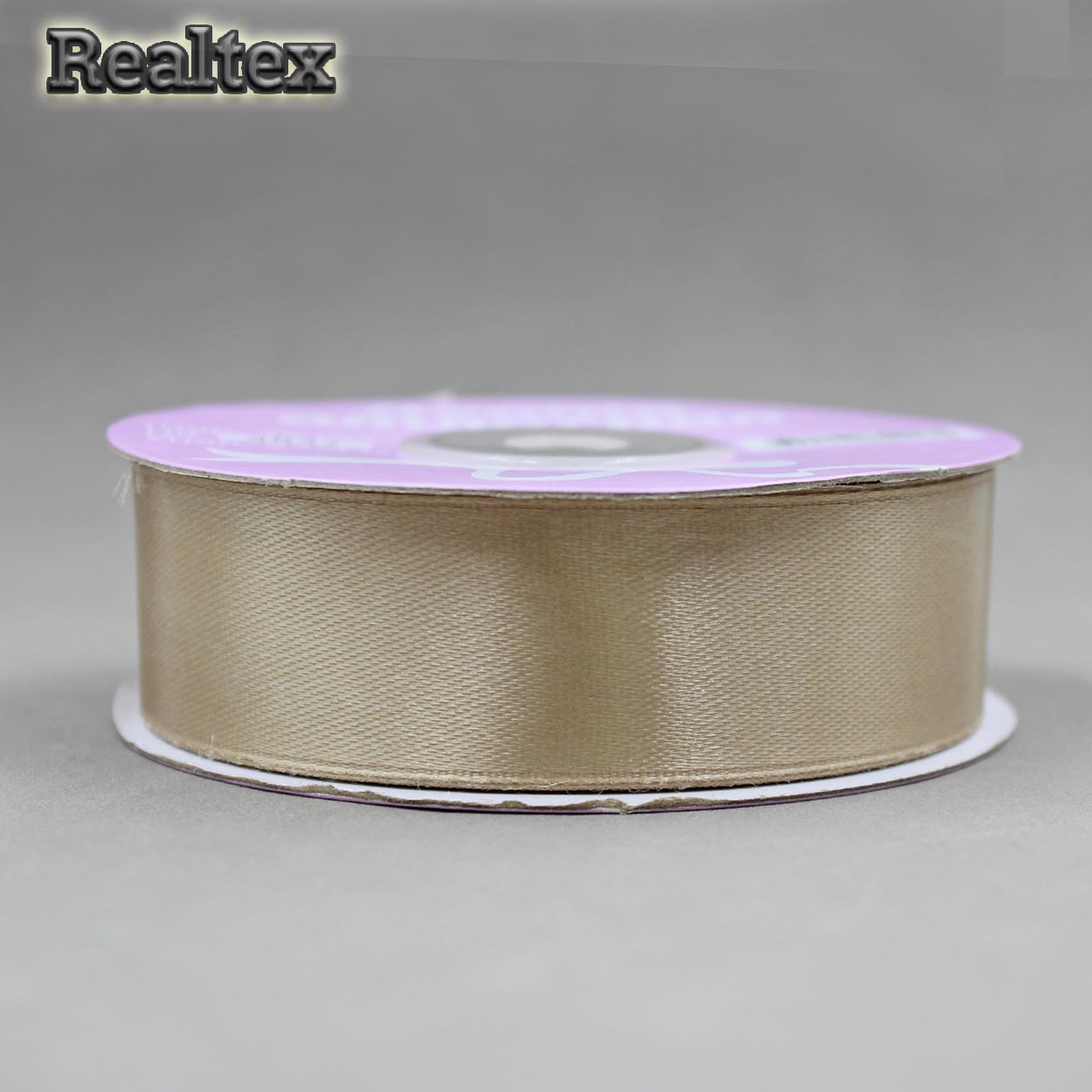 Лента атласная 25мм Realtex (27,4м) цв.4837 бежевый
