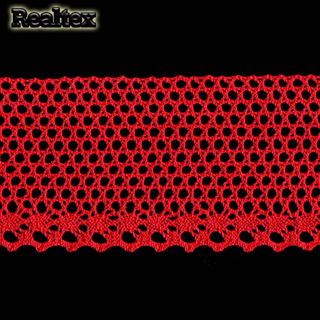 Кружево вязаное  80мм 80.01.145 (25м) цв.16 красный