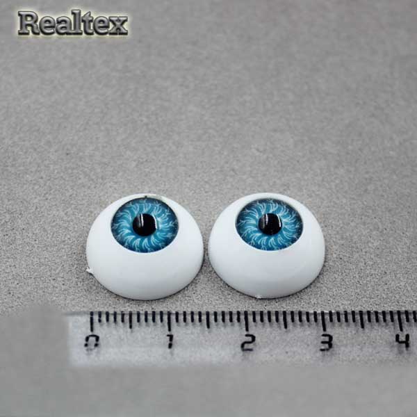  Глазки Реалтекс кукольные круглые без ресниц 15мм цв.голубой