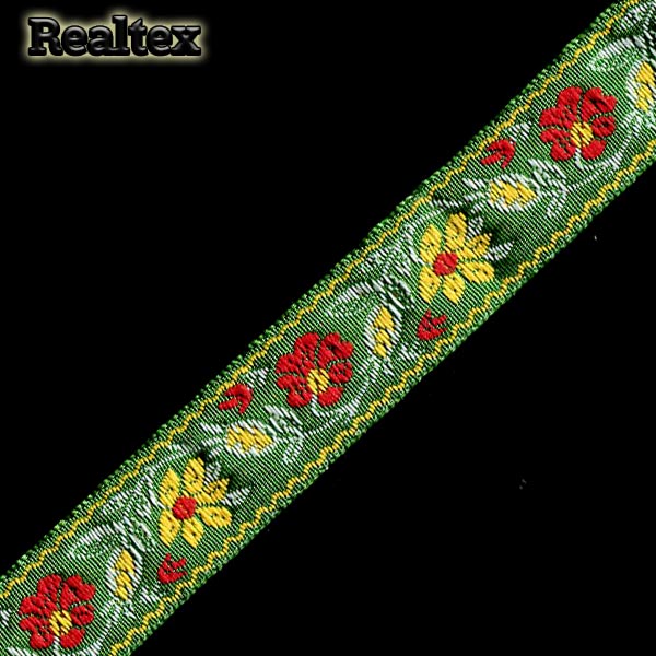 Тесьма жакардовая 24мм с1852г17 рис.8866 (25м) цв.зеленый