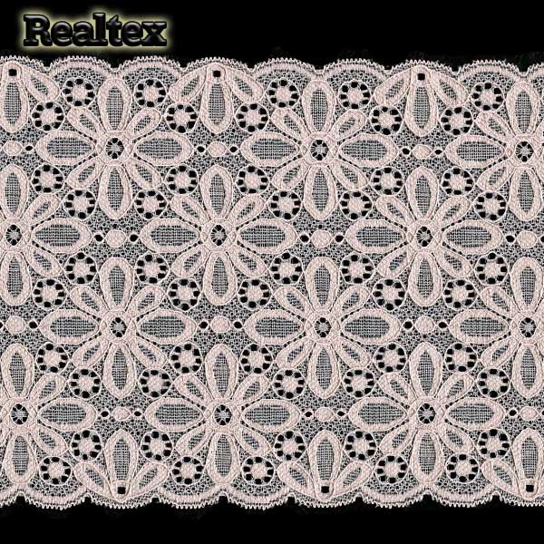 Кружево стрейч 180мм TBY 8026 цв.168 серебристый пион