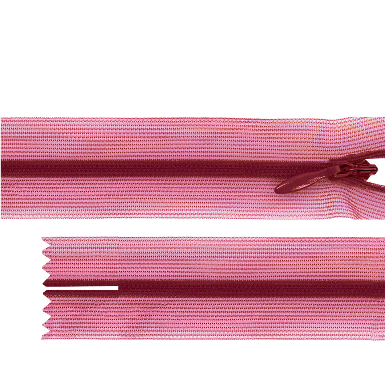 Молния потайная G010S на сетчатой тесьме 50см цв.171 тёмно-вишнёвый 