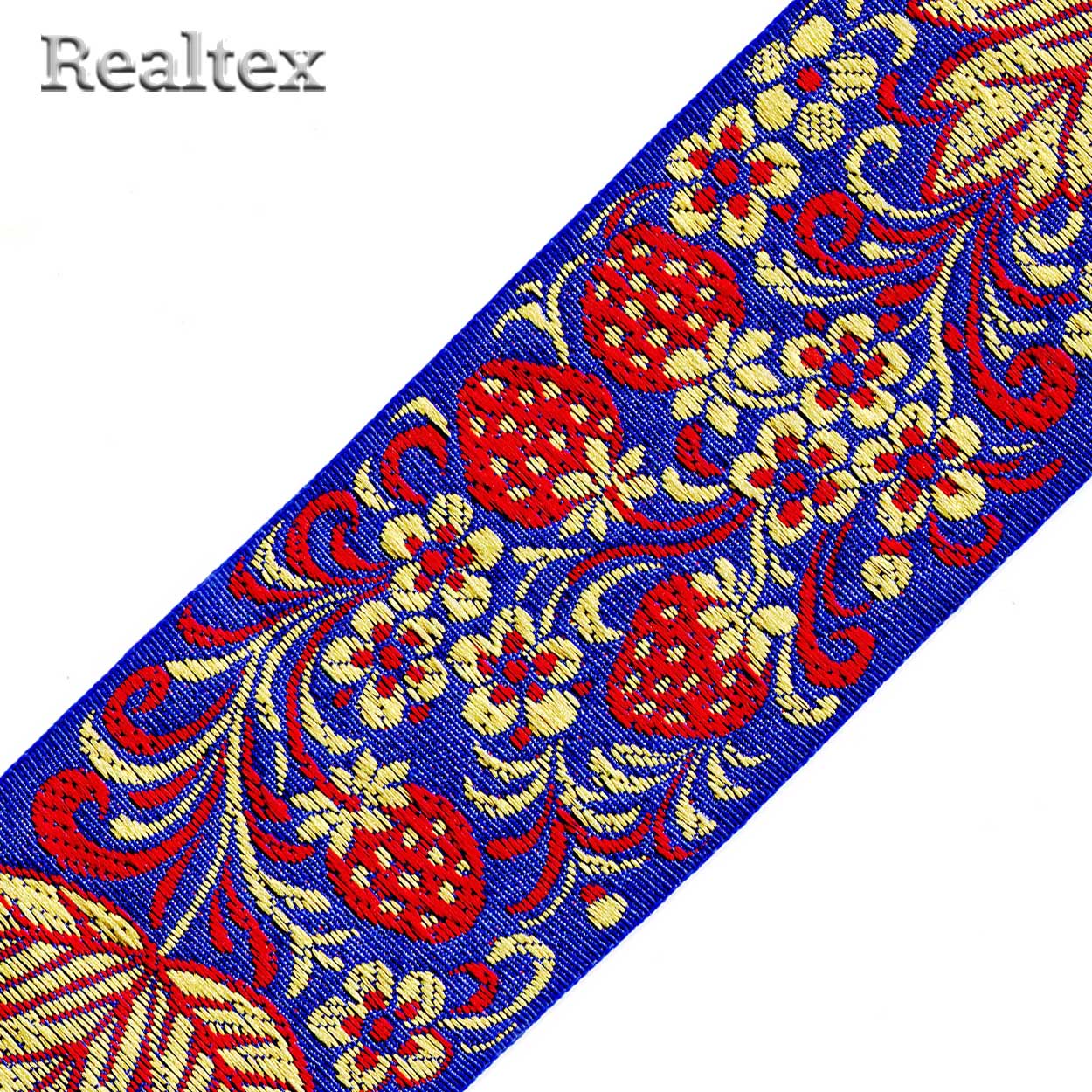 Тесьма жакардовая 65мм с3799г17 рис.9509 (10м) цв.синий