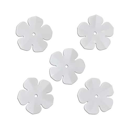 Пайетки "Астра" (10гр) "цветочки" 10мм цв.L010 белый матовый