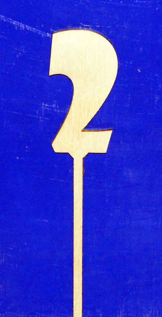 Заготовка для декорирования деревянная Топпер "2" 17см