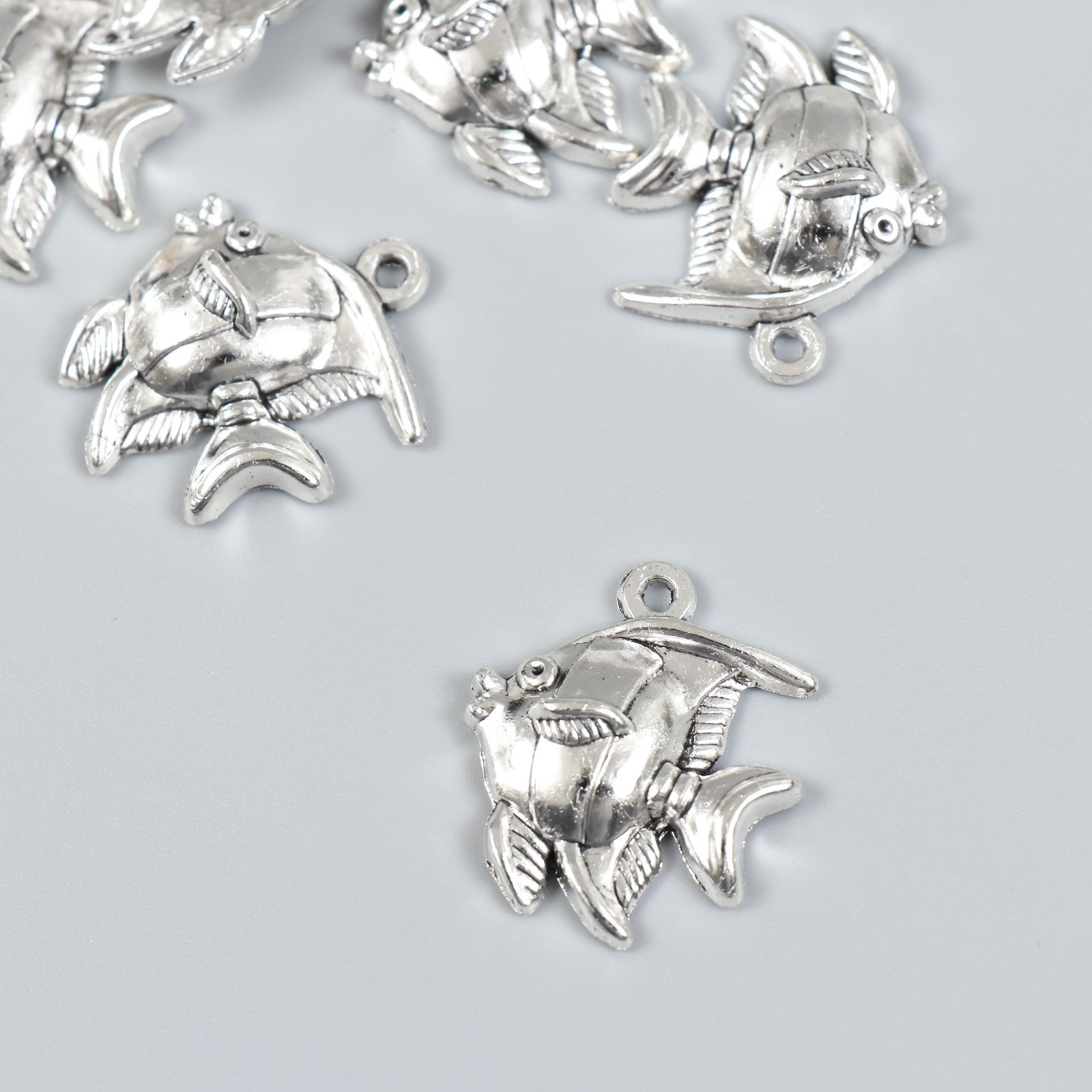 Подвеска металл 9622642 "Рыба Мавританский идол" (7шт) цв.серебро