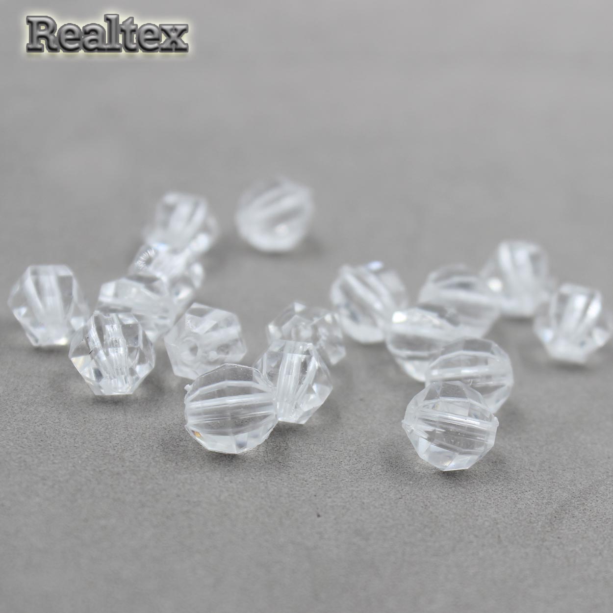 Бусины акриловые 3244 10мм (100гр) цв.17 прозрачный