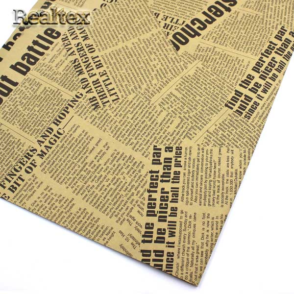 Бумага декоративная  Реалтекс R-07 газетная "Крупный шрифт" (10шт) цв.черный