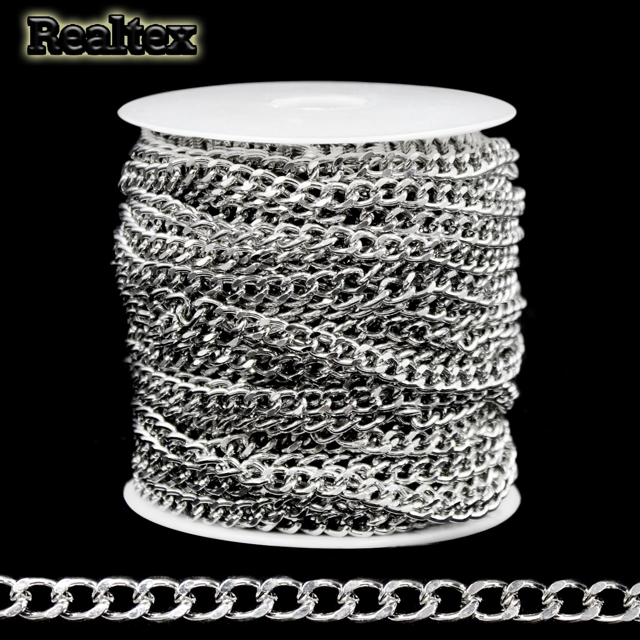 Цепочка декоративная RS B 5,5*7,5*1,4мм (25м) цв.никель 