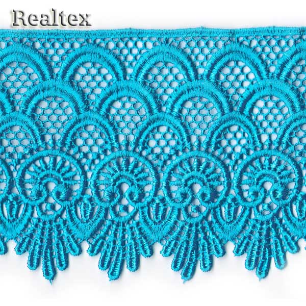 Кружево гипюр  85мм МА-1774 цв.130 голубая бирюза