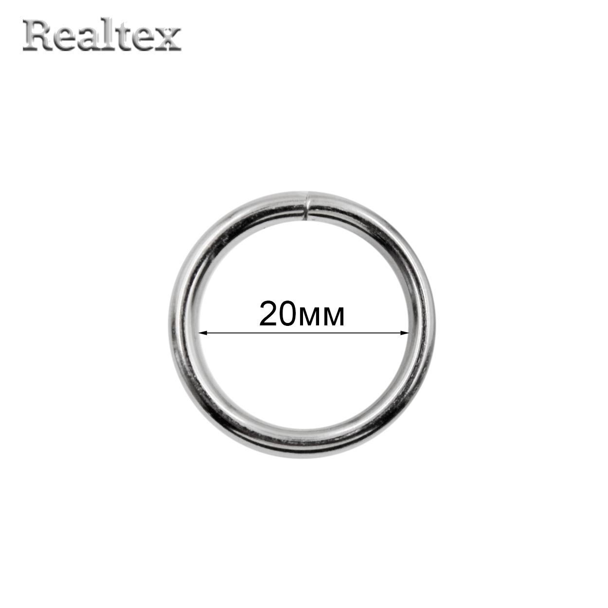 Кольцо разъёмное металлическое 20*3,0мм Realtex цв.никель