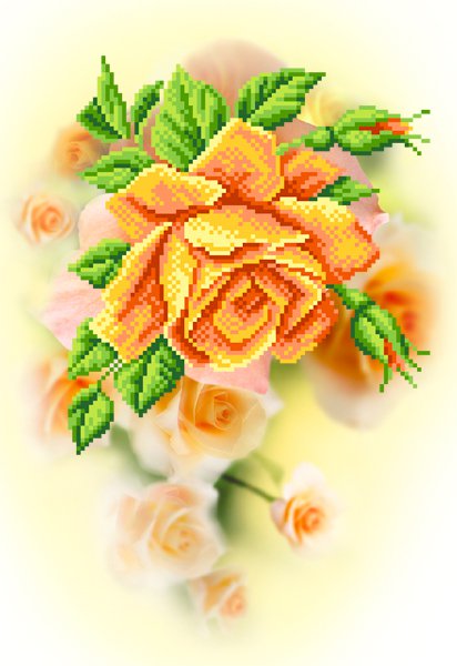 Рисунок на шелке МП №4117 "Чайная роза" 37х49см