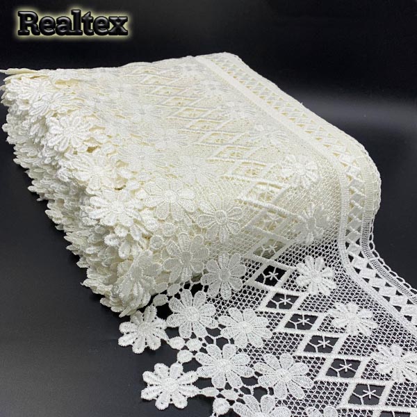 Кружево Realtex гипюр 280мм 8GP6106 цв.молочный