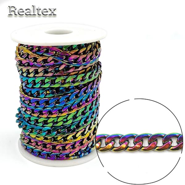 Цепочка декоративная RS Д 2,0*7,5мм (10м) цв.хамелеон 