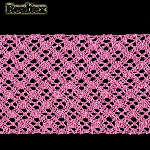 Кружево вязаное 100мм 100.01.151 (25м) цв.13 розовый