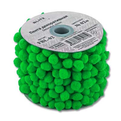 Тесьма декоративная FBL-02 21мм "Blitz" цв.134 зеленый