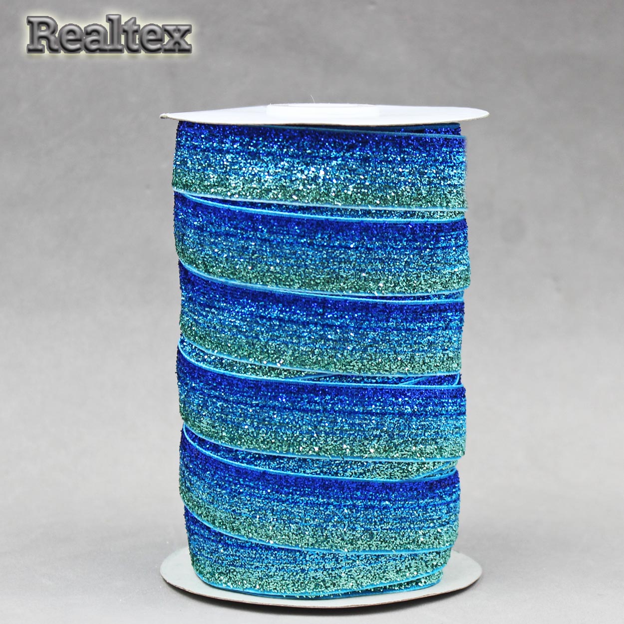 Лента бархатная люрекс RS 20мм цв.34 mix