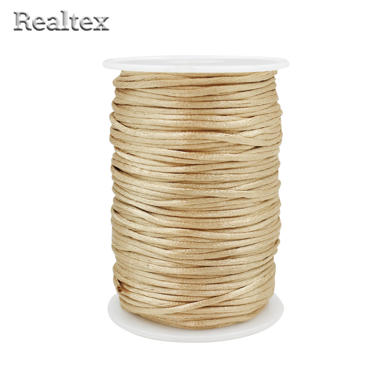 Шнур круглый атласный  Realtex 2мм (91.5м) цв.49 светло-бежевый