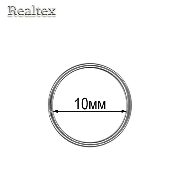 Кольцо разъёмное металлическое 10*1,2мм цв.никель
