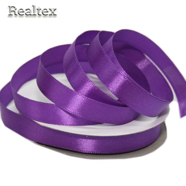 Лента атласная 12мм Realtex (32,9м) цв.046 фиолетовый