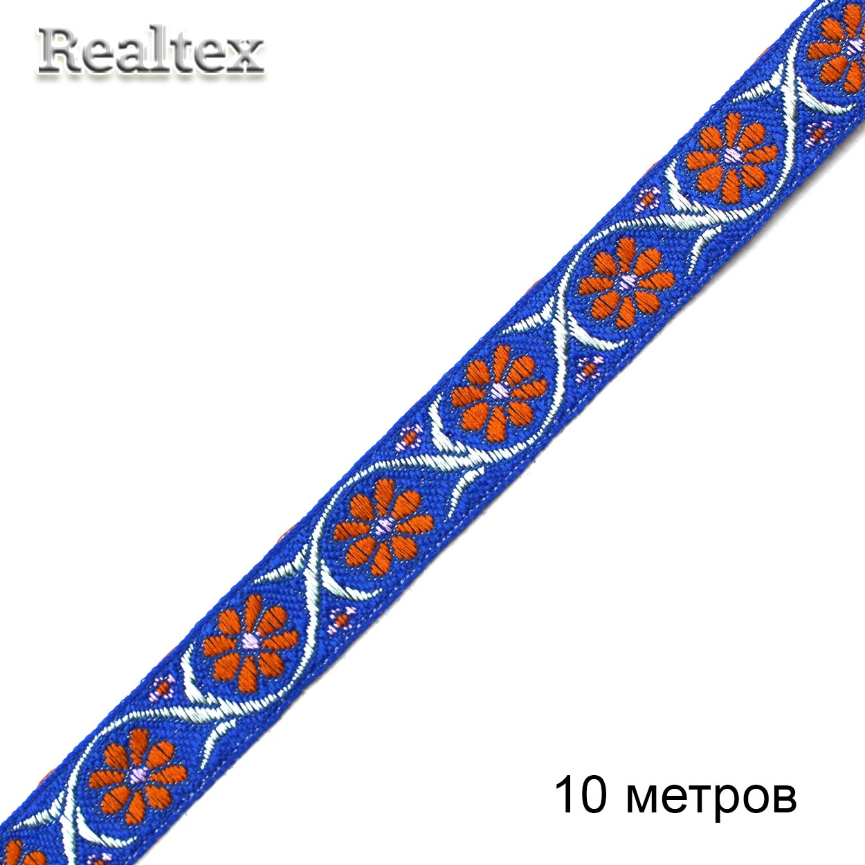 Тесьма жакардовая 18мм 1851 рис.9314 (10м) цв.василек