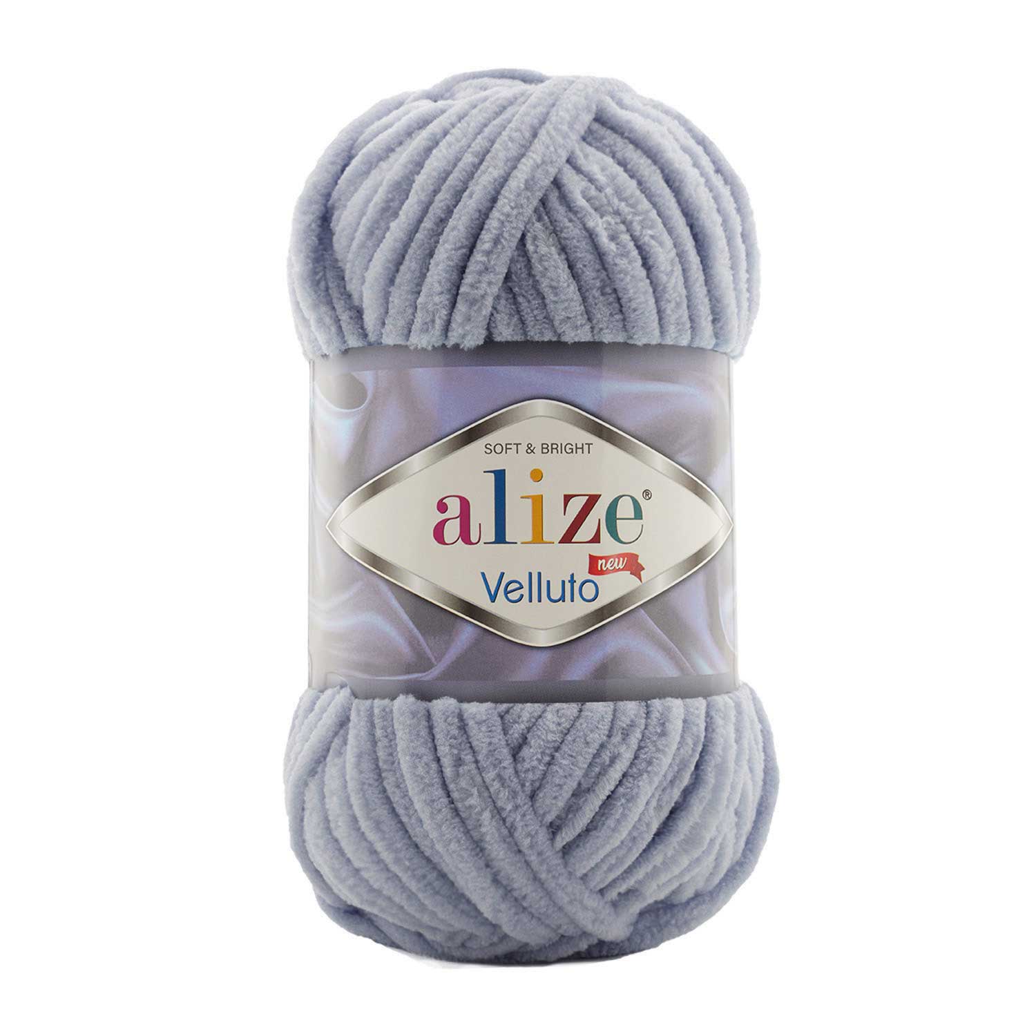 Пряжа Alize "Velluto" (100гр) цв.087 угольно-серый