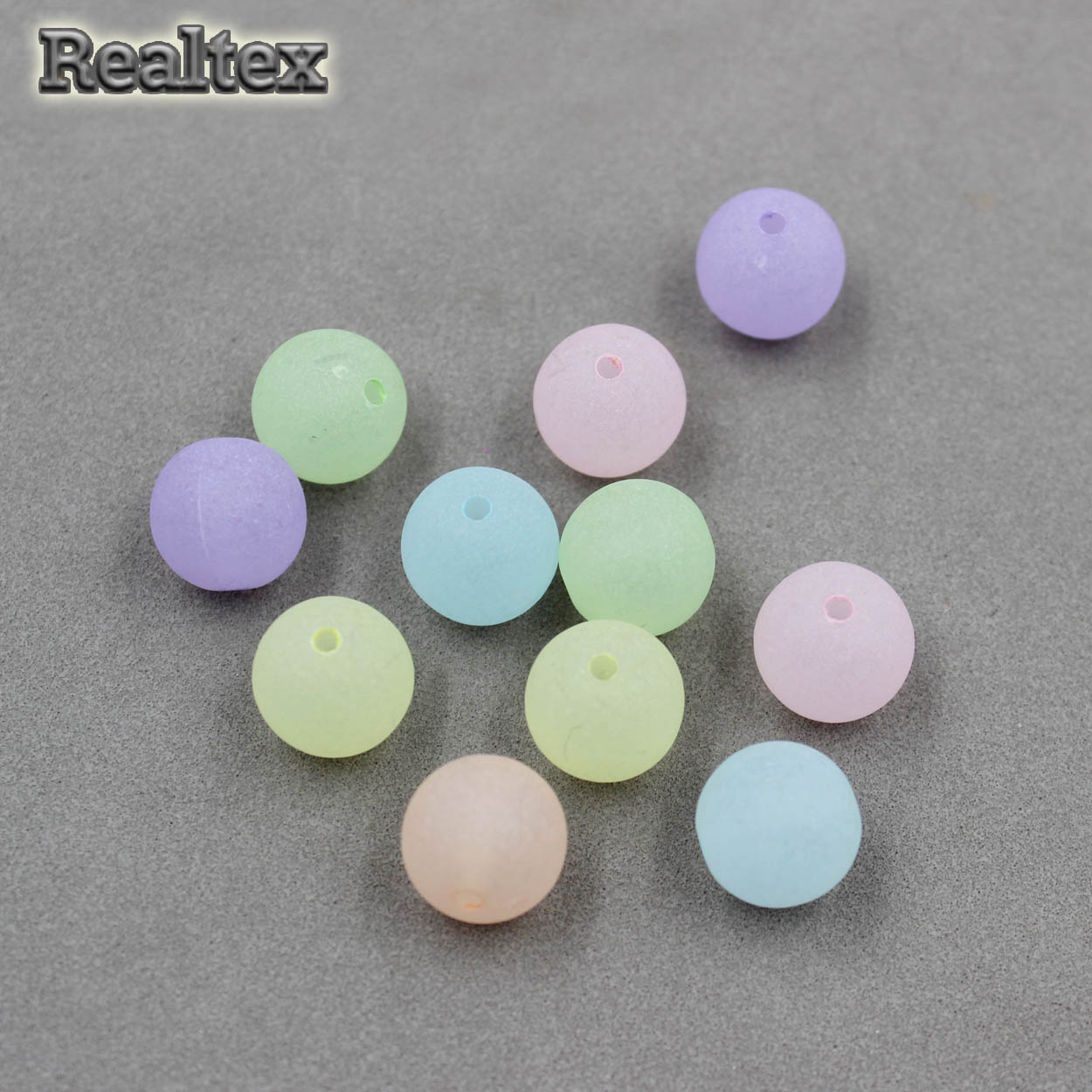 Бусины пластик Realtex Шарик матовые 14мм (100гр) цв.mix