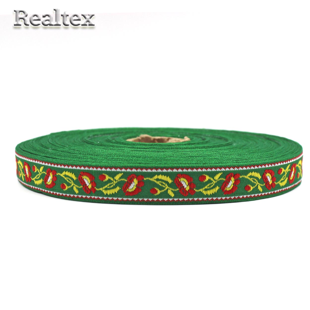 Тесьма жакардовая 18мм с1851г17 рис.9180 (25м) цв.зеленый