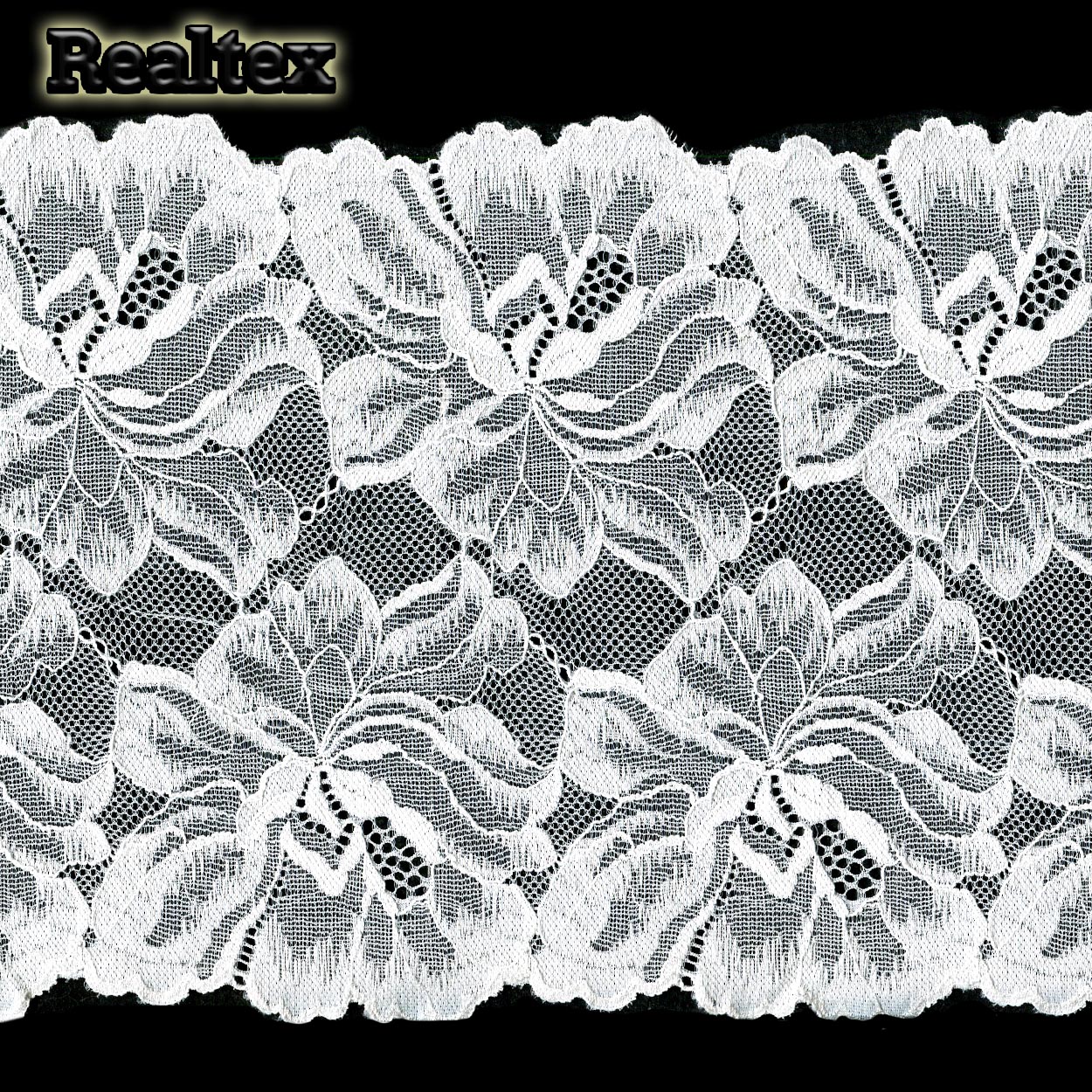 Кружево стрейч 210мм TBY 8038 цв.01 белый