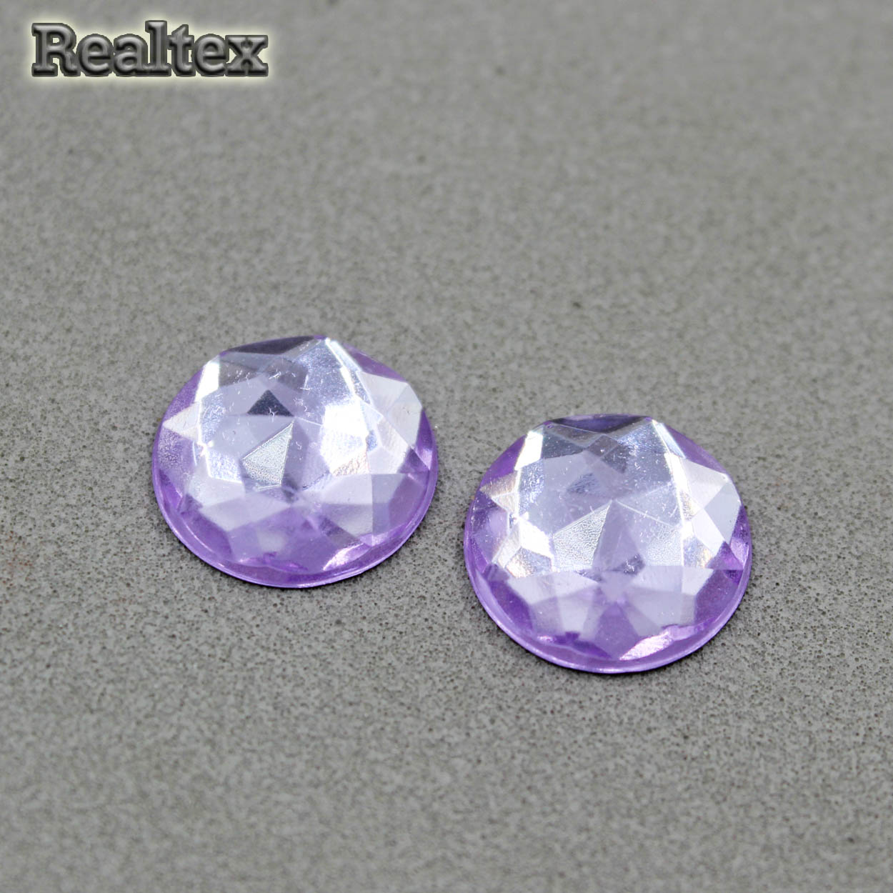 Стразы акриловые клеевые RS "Круг" 14мм цв.сиреневый