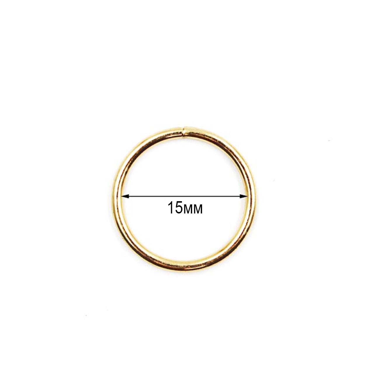 Кольцо разъёмное металлическое 15*2,0мм RS цв.золото