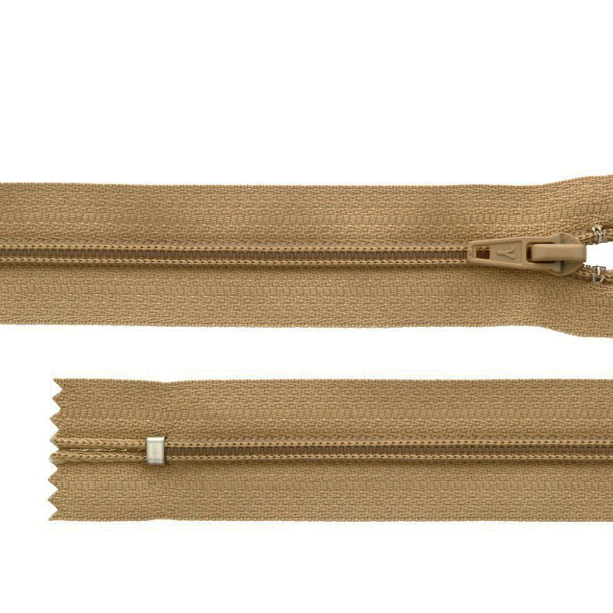 Молния витая G004A Т.4 20см неразъемная замок автомат цв.123 тёмно-бежевый