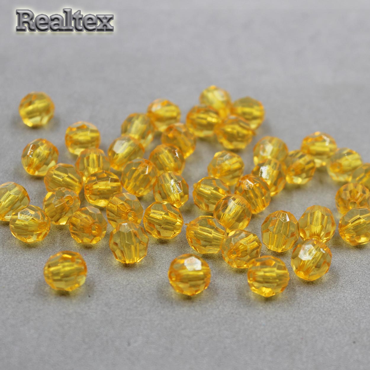 Бусины акриловые 3240  8мм (100гр) цв.21 жёлтый