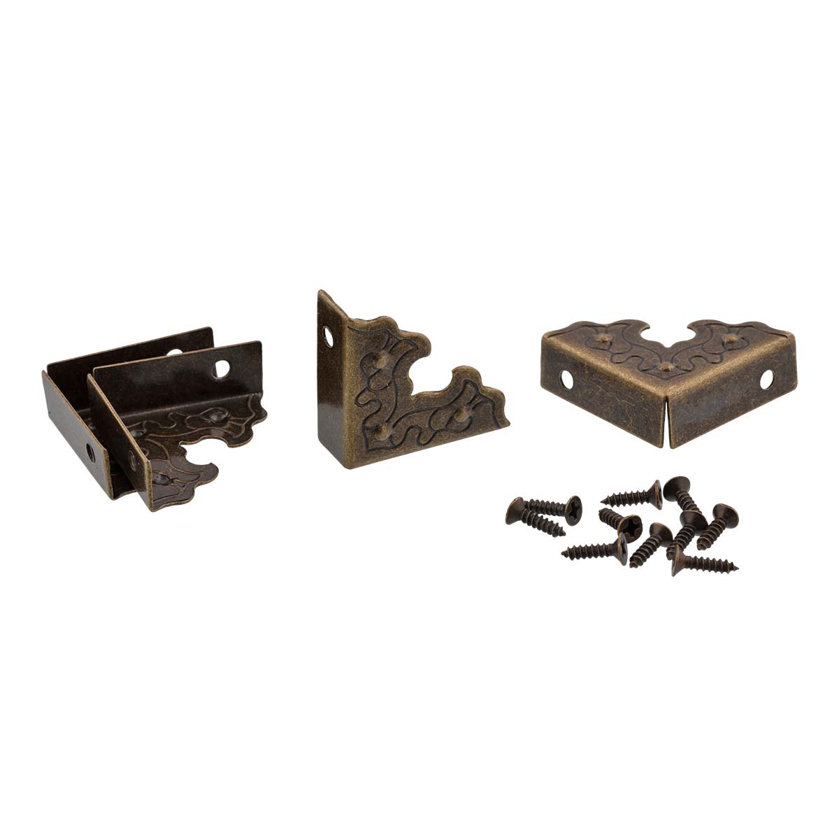 Уголок для шкатулок декоративный "Промысел" WF-009 3*2,2см (4шт) цв.бронза