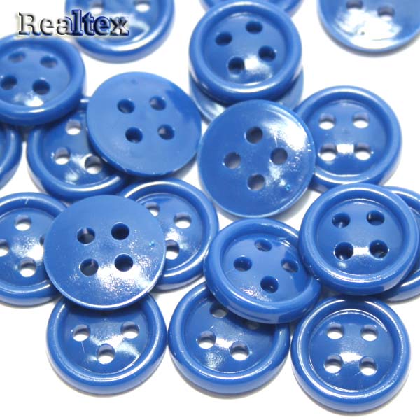 Пуговицы 4 прокола 14мм цв.электрик 