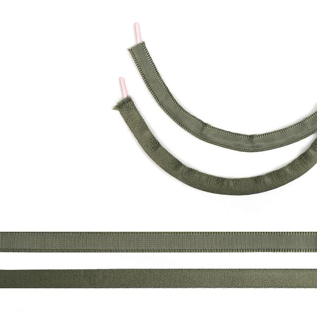 Тесьма бельевая для косточек (тоннельная) полиэстер 63121 10мм (50м) цв.F324 серо-зелёный