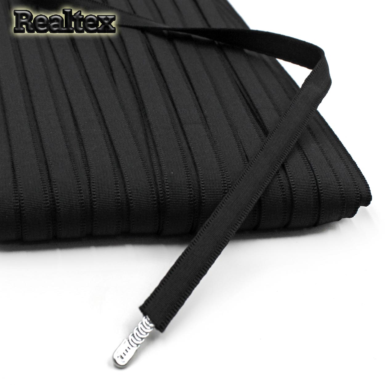 Тесьма бельевая для косточек Realtex (тоннельная) 10мм (50м) цв.черный
