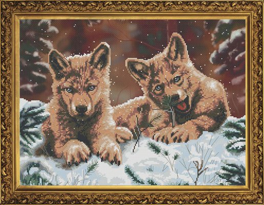 Набор для вышивания мулине НС СД 3112 "Волчата"