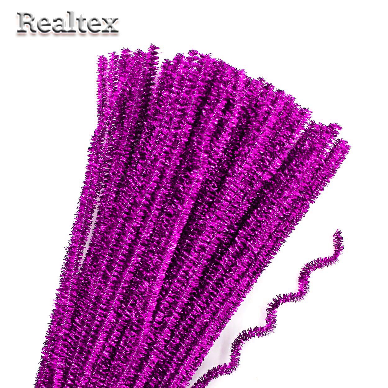 Проволока "Синель" Realtex с люрексом для творчества N d-6мм 30см (100шт) цв.В-012 сиреневый