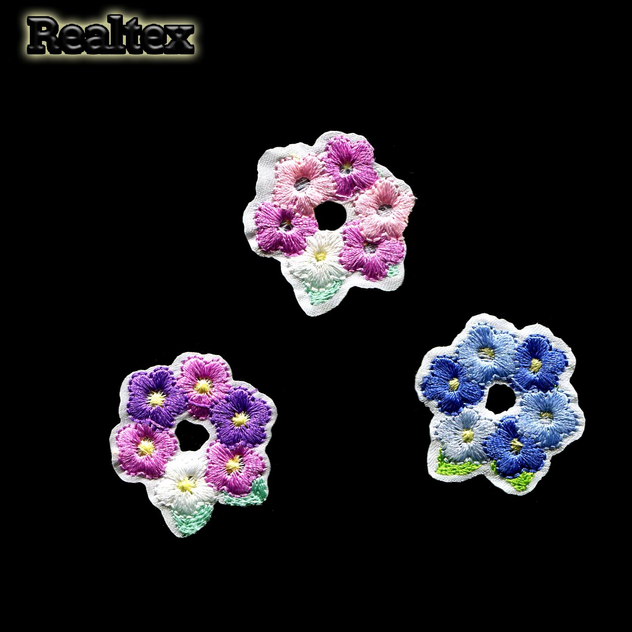 Термоаппликации Realtex H-0838 "Цветы" цв.ассорти