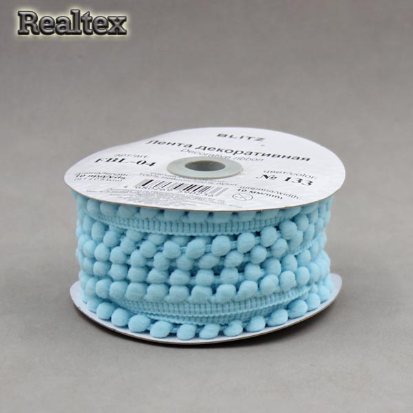 Тесьма декоративная FBL-04 10мм "Blitz" цв.133 голубой 