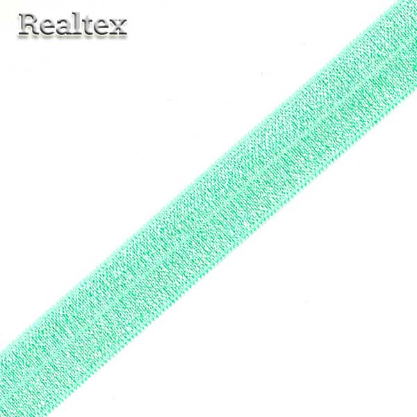 Косая бейка стрейч блестящая 15мм (50м) цв.F201 св.бирюзовый