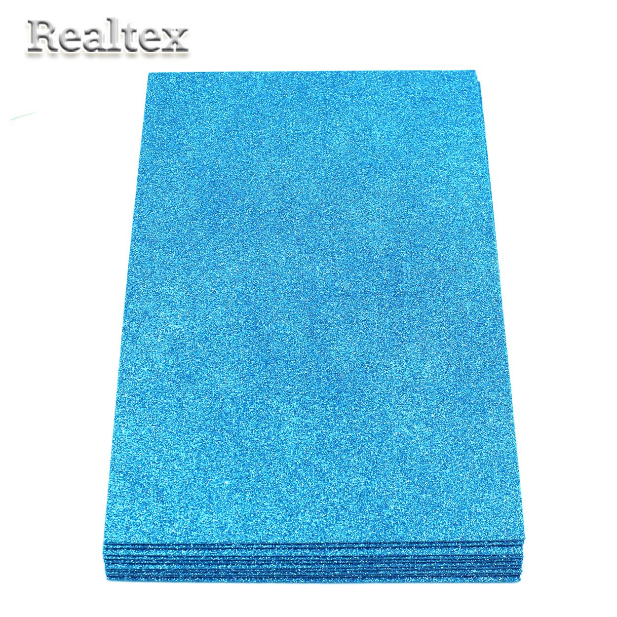 Фоамиран глиттерный Реалтекс 2мм цв.09 ярко-голубой